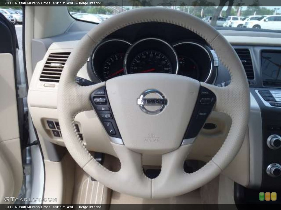 Beige Interior Steering Wheel for the 2011 Nissan Murano CrossCabriolet AWD #53860891