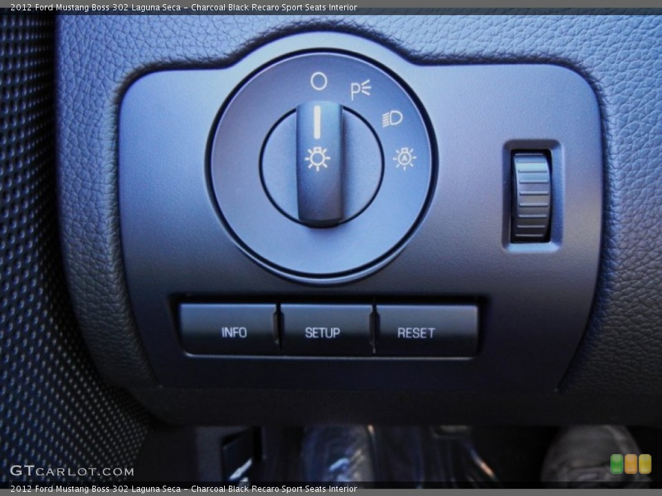 Charcoal Black Recaro Sport Seats Interior Controls for the 2012 Ford Mustang Boss 302 Laguna Seca #53862043