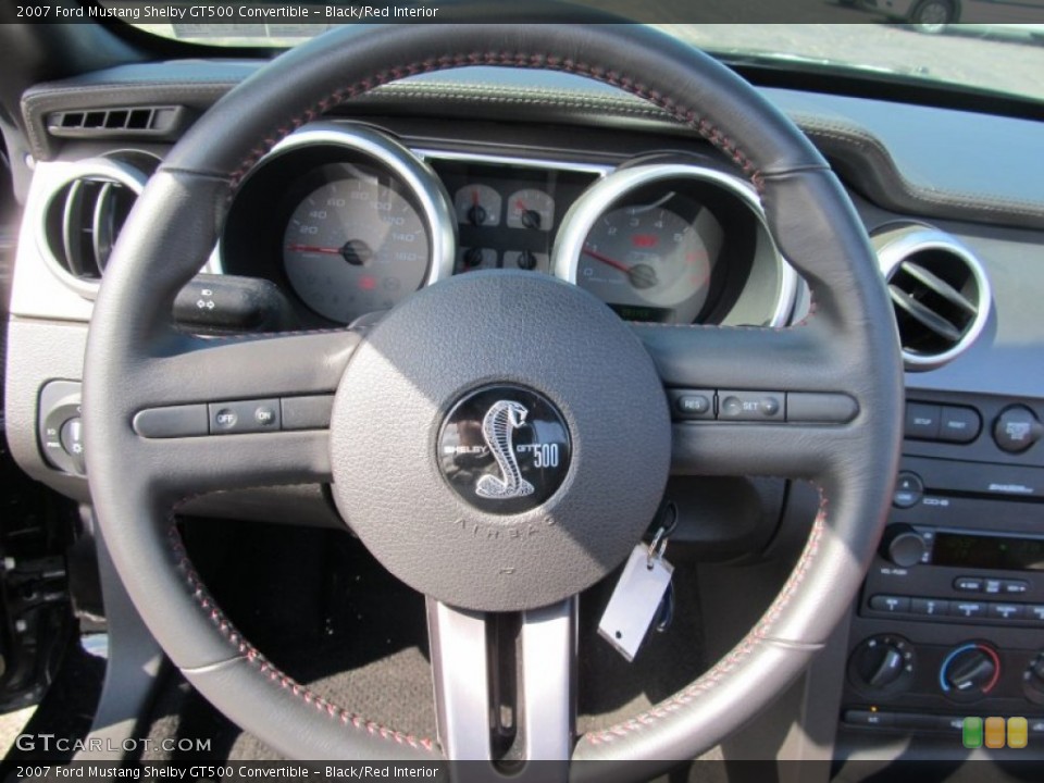 Black/Red Interior Steering Wheel for the 2007 Ford Mustang Shelby GT500 Convertible #53866129