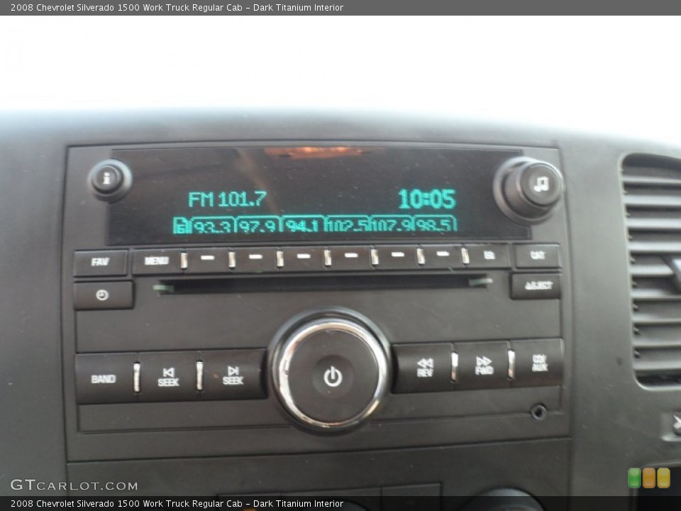 Dark Titanium Interior Audio System for the 2008 Chevrolet Silverado 1500 Work Truck Regular Cab #53867704