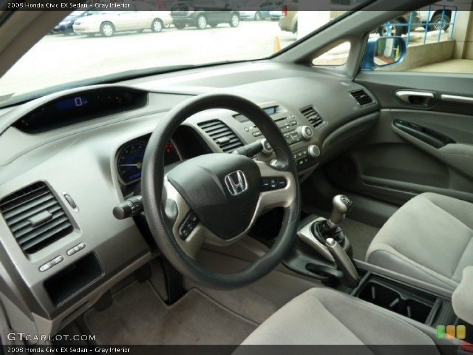 Gray Interior Prime Interior for the 2008 Honda Civic EX Sedan #53867803