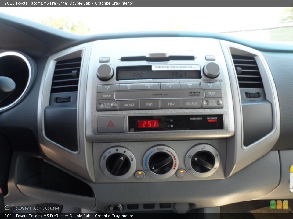 Graphite Gray Interior Controls for the 2011 Toyota Tacoma V6 PreRunner Double Cab #53875541