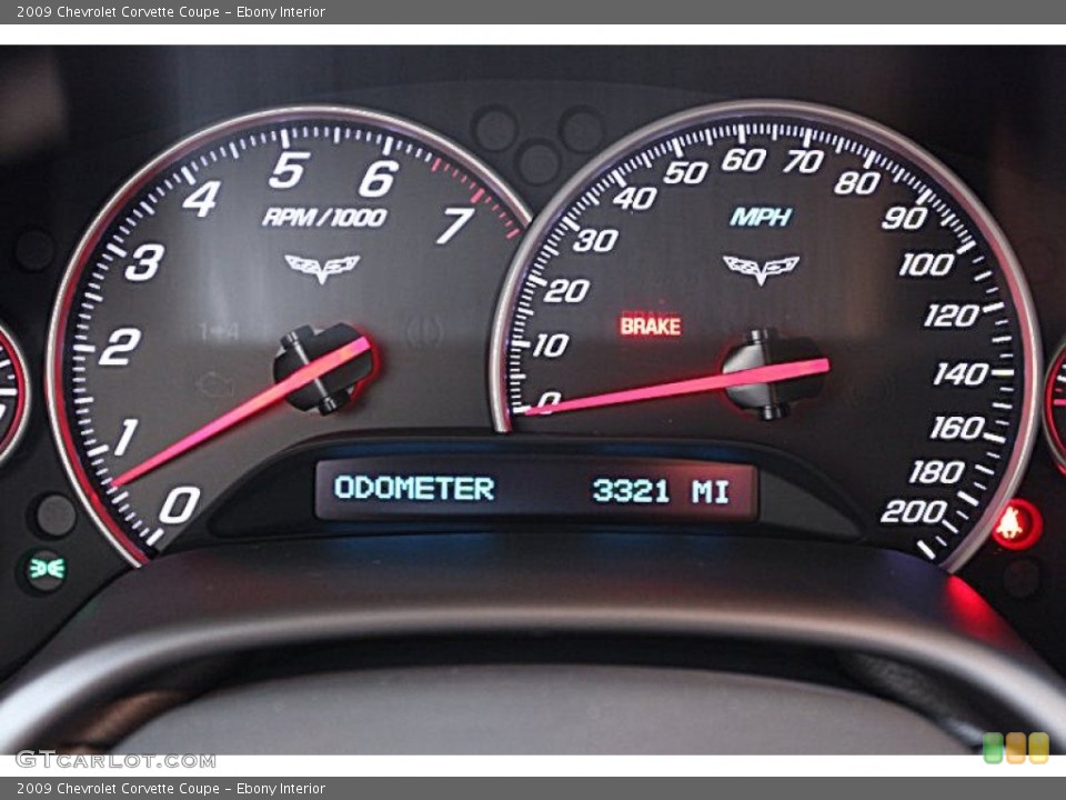Ebony Interior Gauges for the 2009 Chevrolet Corvette Coupe #53883093