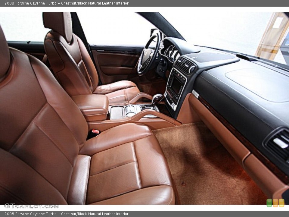 Chestnut/Black Natural Leather Interior Photo for the 2008 Porsche Cayenne Turbo #53883174