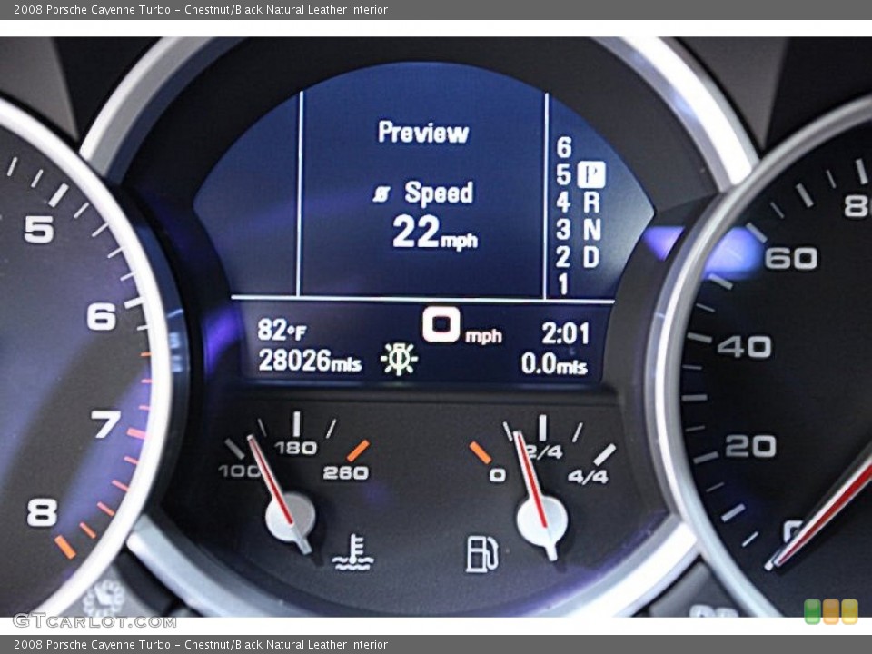 Chestnut/Black Natural Leather Interior Gauges for the 2008 Porsche Cayenne Turbo #53883197