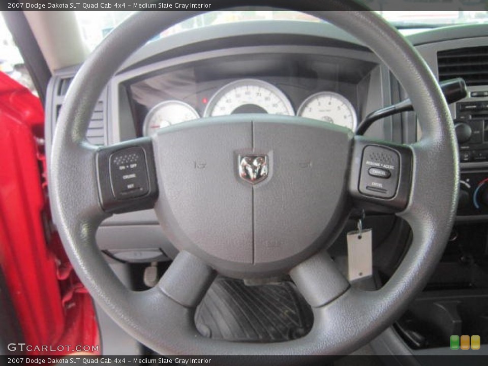 Medium Slate Gray Interior Steering Wheel for the 2007 Dodge Dakota SLT Quad Cab 4x4 #53884682