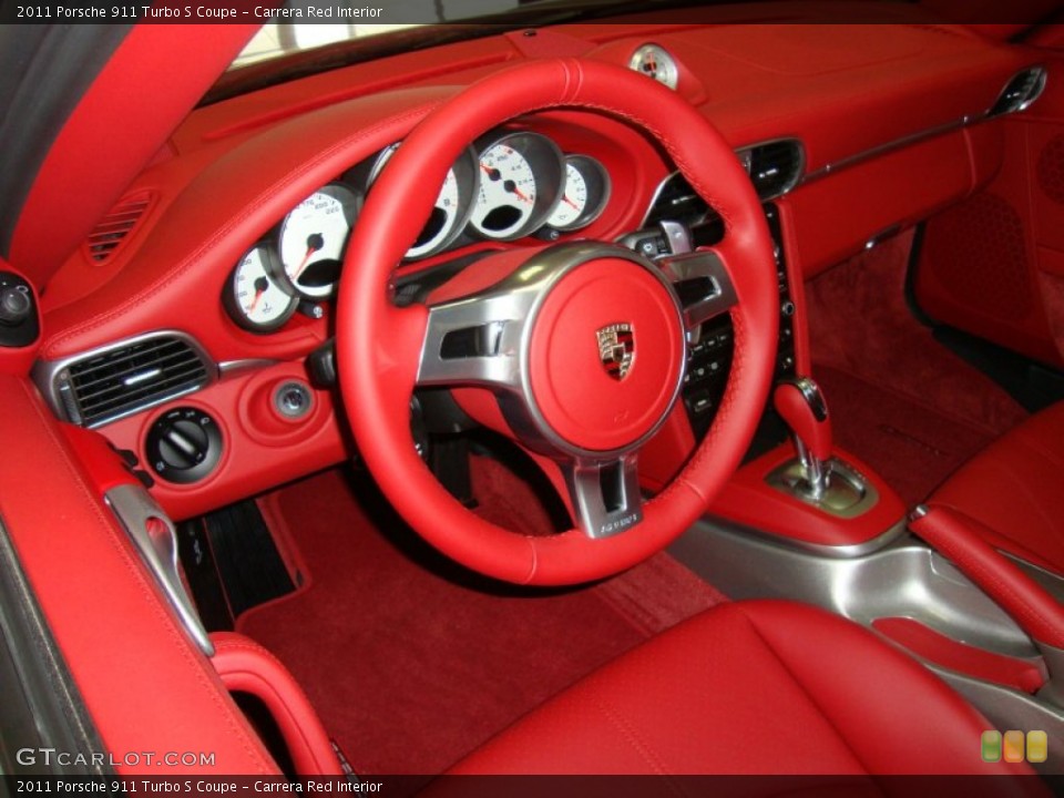 Carrera Red Interior Steering Wheel for the 2011 Porsche 911 Turbo S Coupe #53887622