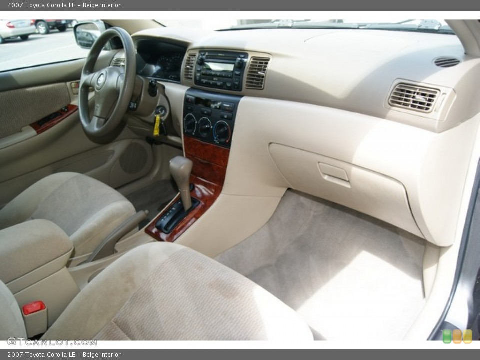 Beige Interior Dashboard for the 2007 Toyota Corolla LE #53894447