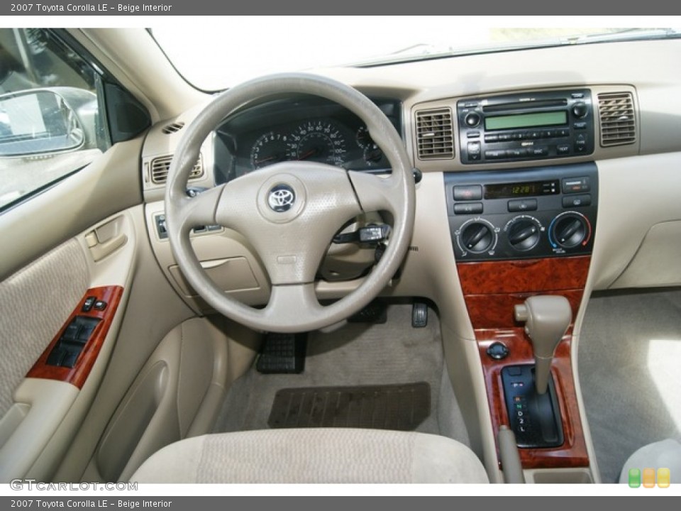 Beige Interior Dashboard For The 2007 Toyota Corolla Le