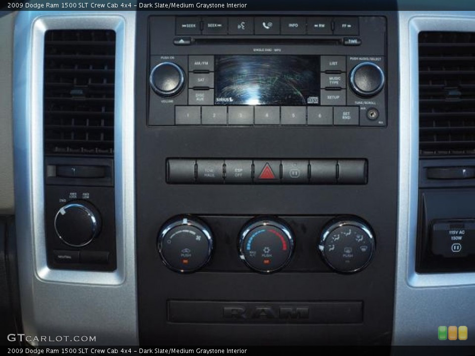 Dark Slate/Medium Graystone Interior Controls for the 2009 Dodge Ram 1500 SLT Crew Cab 4x4 #53909752