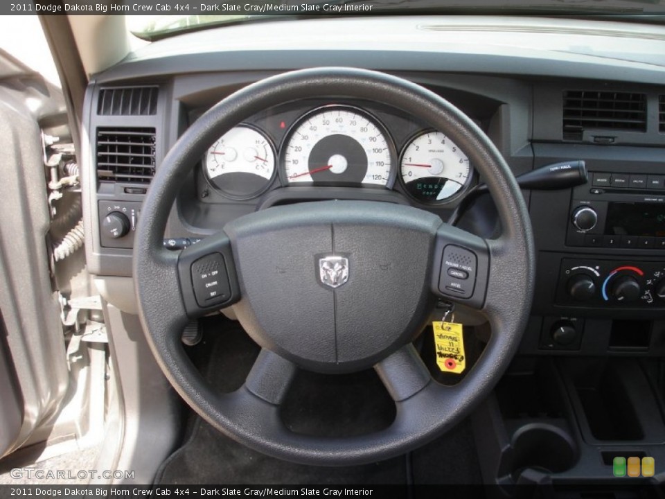 Dark Slate Gray/Medium Slate Gray Interior Steering Wheel for the 2011 Dodge Dakota Big Horn Crew Cab 4x4 #53912425