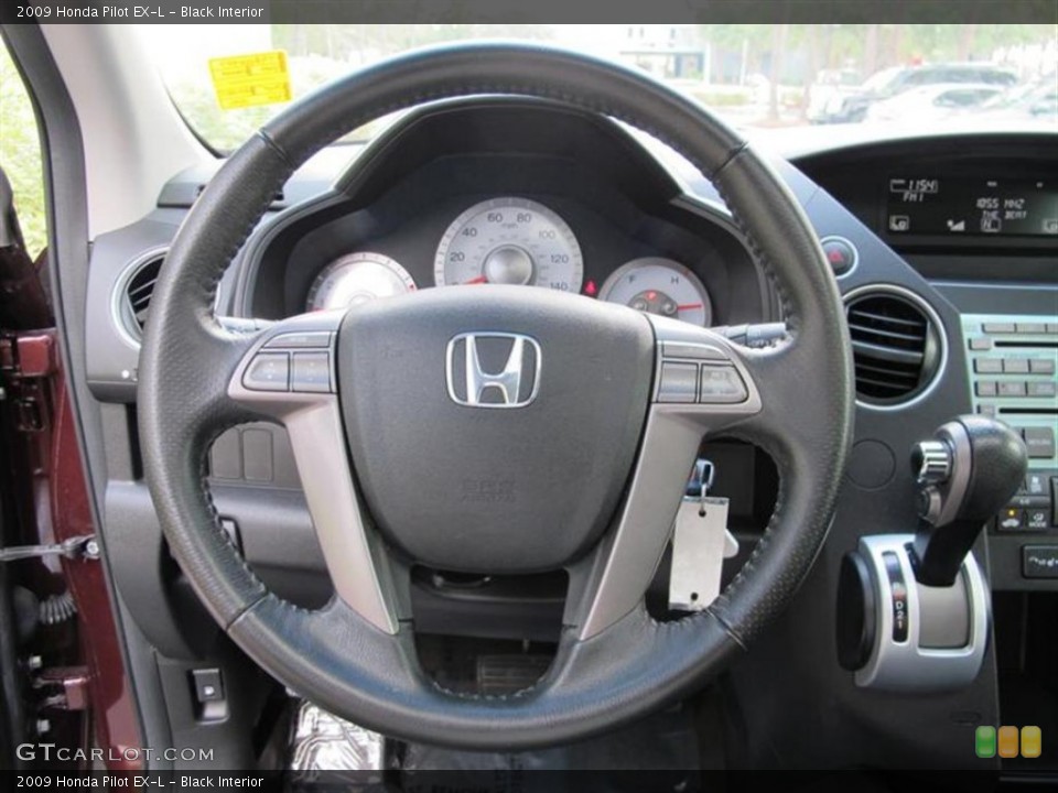 Black Interior Steering Wheel for the 2009 Honda Pilot EX-L #53913325