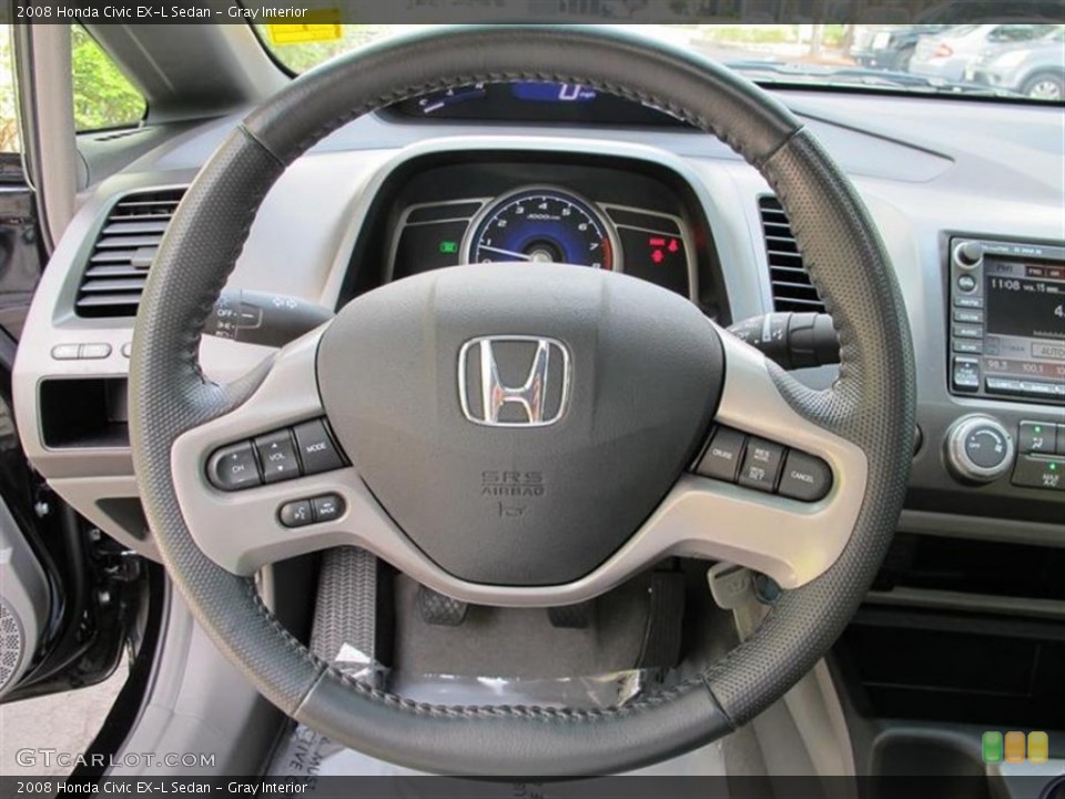 Gray Interior Steering Wheel for the 2008 Honda Civic EX-L Sedan #53913454