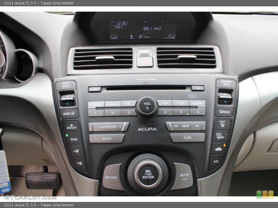 Taupe Gray Interior Controls for the 2011 Acura TL 3.5 #53916903