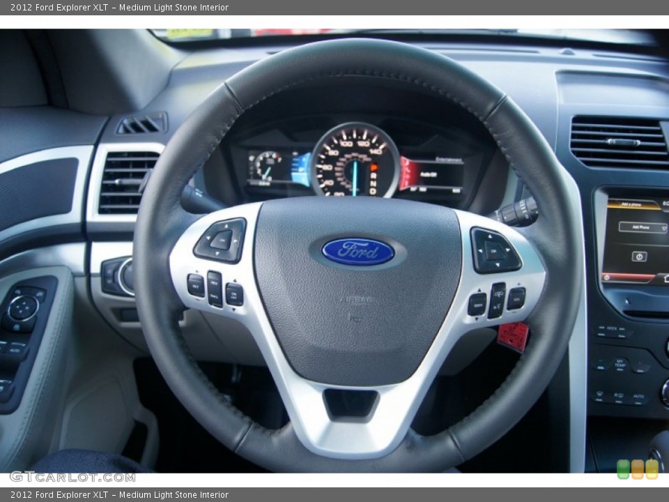Medium Light Stone Interior Steering Wheel for the 2012 Ford Explorer XLT #53920828