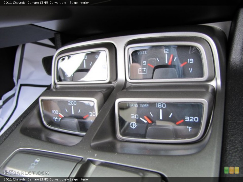 Beige Interior Gauges for the 2011 Chevrolet Camaro LT/RS Convertible #53922616
