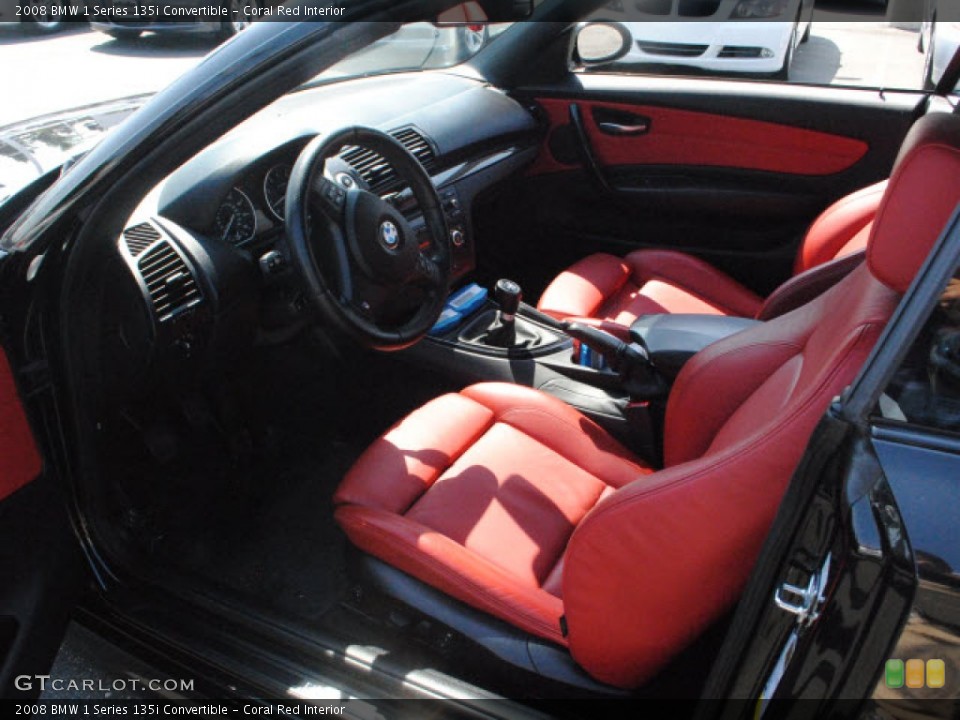 Coral Red Interior Photo for the 2008 BMW 1 Series 135i Convertible #53930869