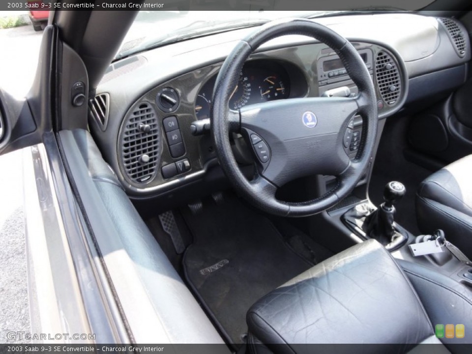Charcoal Grey Interior Photo for the 2003 Saab 9-3 SE Convertible #53942252