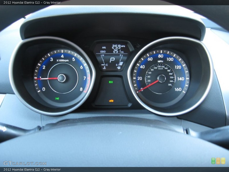 Gray Interior Gauges for the 2012 Hyundai Elantra GLS #53947118