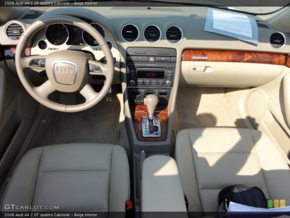 Beige Interior Dashboard for the 2008 Audi A4 2.0T quattro Cabriolet #53947301