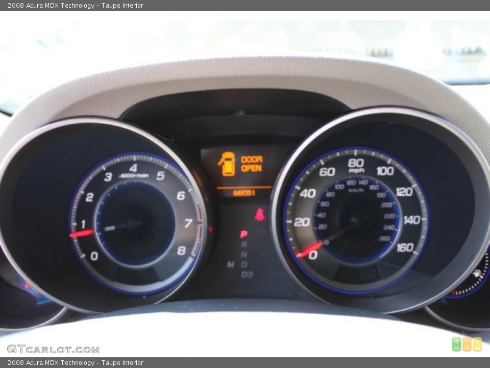 Taupe Interior Gauges for the 2008 Acura MDX Technology #53949890