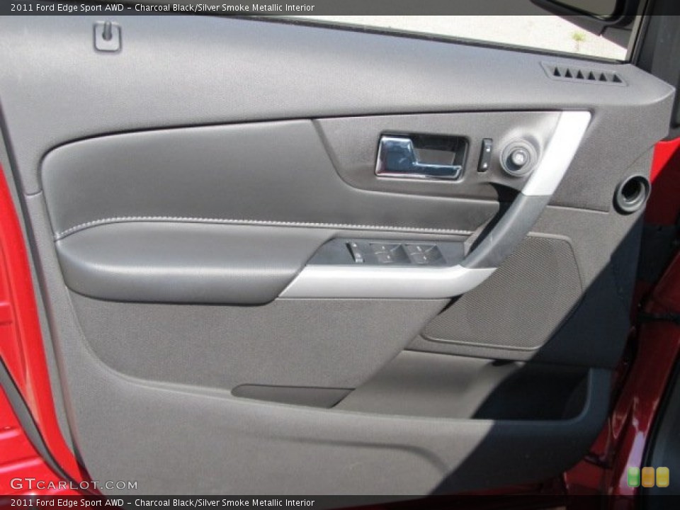 Charcoal Black/Silver Smoke Metallic Interior Door Panel for the 2011 Ford Edge Sport AWD #53950403