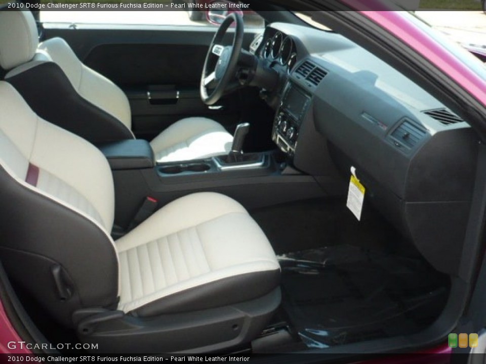Pearl White Leather Interior Photo for the 2010 Dodge Challenger SRT8 Furious Fuchsia Edition #53953442
