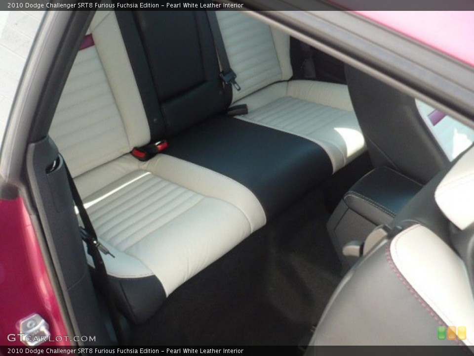Pearl White Leather Interior Photo for the 2010 Dodge Challenger SRT8 Furious Fuchsia Edition #53953523