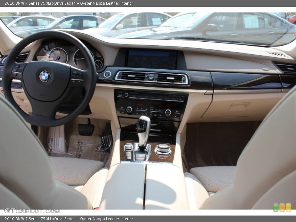 Oyster Nappa Leather Interior Dashboard for the 2010 BMW 7 Series 750Li xDrive Sedan #53953778