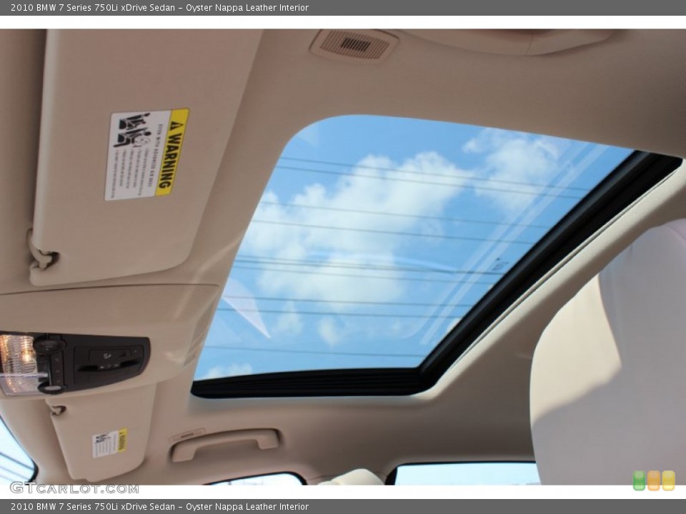 Oyster Nappa Leather Interior Sunroof for the 2010 BMW 7 Series 750Li xDrive Sedan #53953841