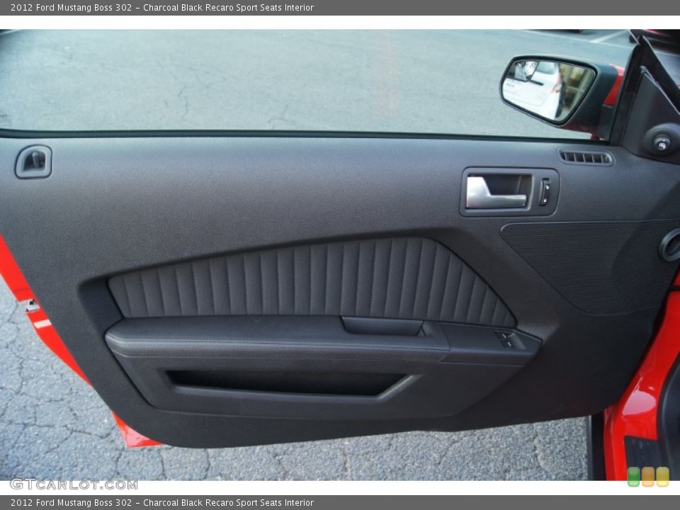 Charcoal Black Recaro Sport Seats Interior Door Panel for the 2012 Ford Mustang Boss 302 #53954735