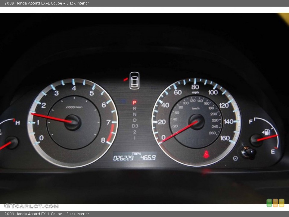 Black Interior Gauges for the 2009 Honda Accord EX-L Coupe #53955347