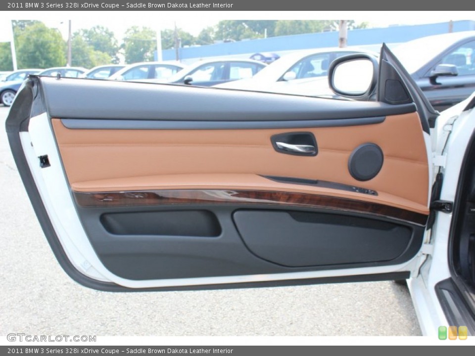 Saddle Brown Dakota Leather Interior Door Panel for the 2011 BMW 3 Series 328i xDrive Coupe #53955566