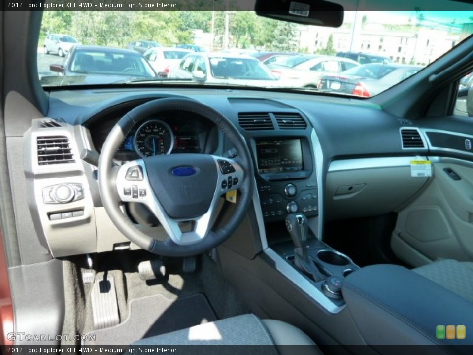 Medium Light Stone Interior Dashboard for the 2012 Ford Explorer XLT 4WD #53957426