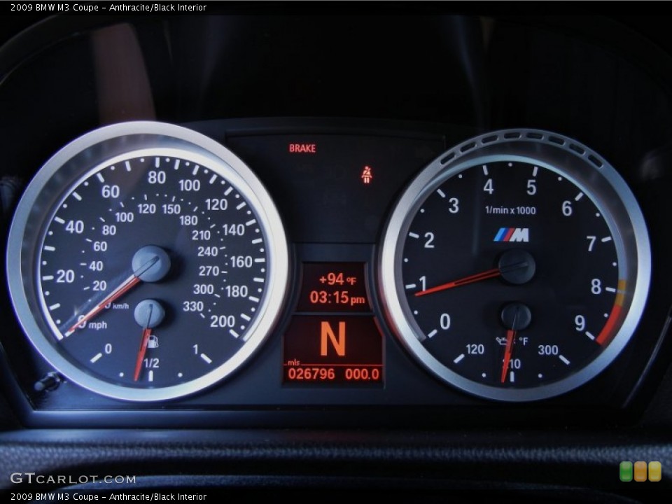 Anthracite/Black Interior Gauges for the 2009 BMW M3 Coupe #53958197