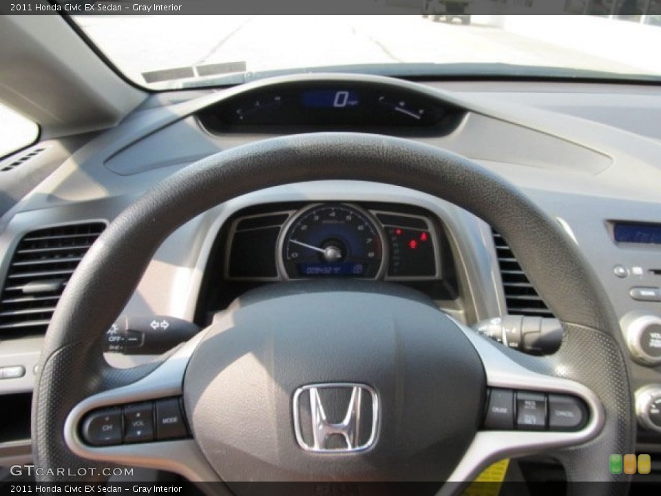 Gray Interior Steering Wheel for the 2011 Honda Civic EX Sedan #53962949