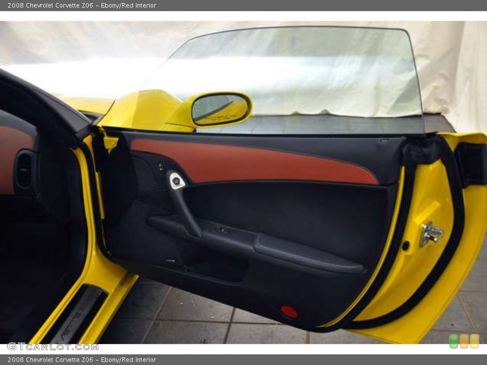 Ebony/Red Interior Door Panel for the 2008 Chevrolet Corvette Z06 #53963089