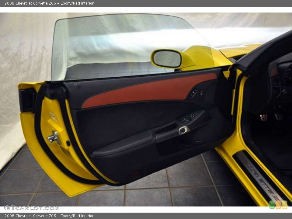 Ebony/Red Interior Door Panel for the 2008 Chevrolet Corvette Z06 #53963133