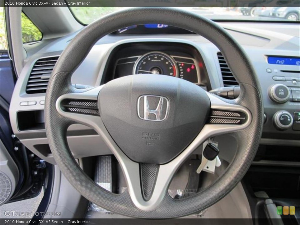 Gray Interior Steering Wheel for the 2010 Honda Civic DX-VP Sedan #53965139