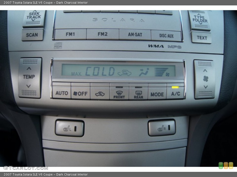 Dark Charcoal Interior Controls for the 2007 Toyota Solara SLE V6 Coupe #53966078
