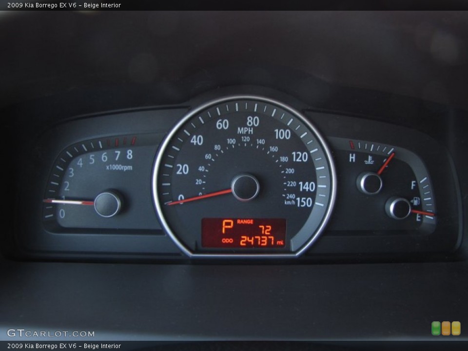 Beige Interior Gauges for the 2009 Kia Borrego EX V6 #53968254