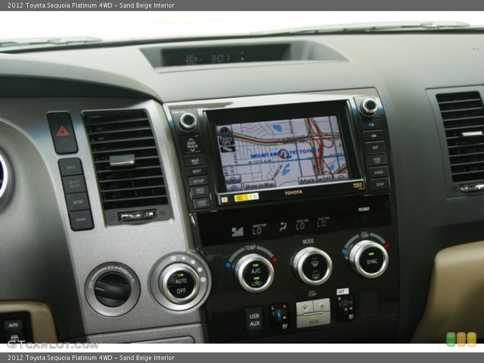 Sand Beige Interior Navigation for the 2012 Toyota Sequoia Platinum 4WD #53970360