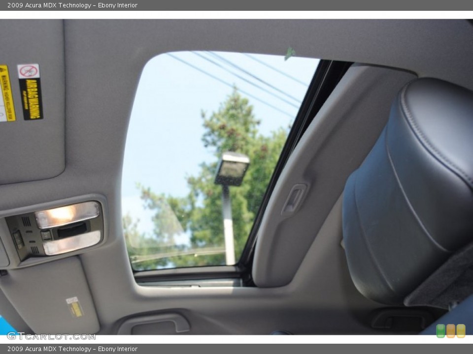 Ebony Interior Sunroof for the 2009 Acura MDX Technology #53973849