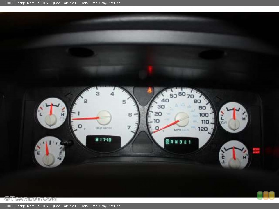 Dark Slate Gray Interior Gauges for the 2003 Dodge Ram 1500 ST Quad Cab 4x4 #53974182