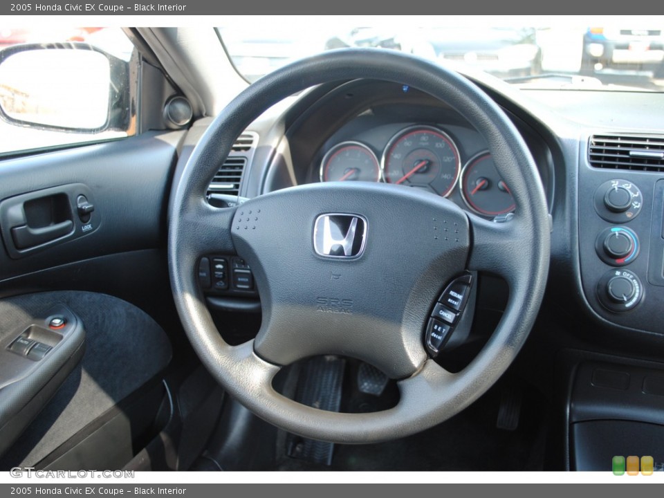 Black Interior Steering Wheel for the 2005 Honda Civic EX Coupe #53974899