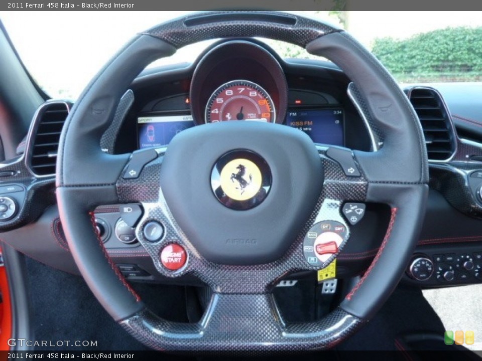 Black Red Interior Steering Wheel For The 2011 Ferrari 458