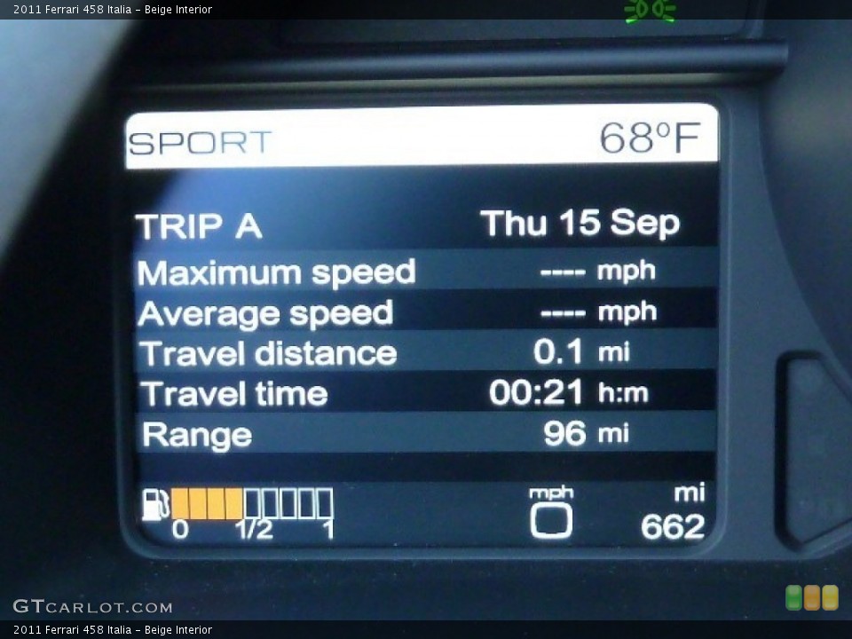 Beige Interior Gauges for the 2011 Ferrari 458 Italia #53979910
