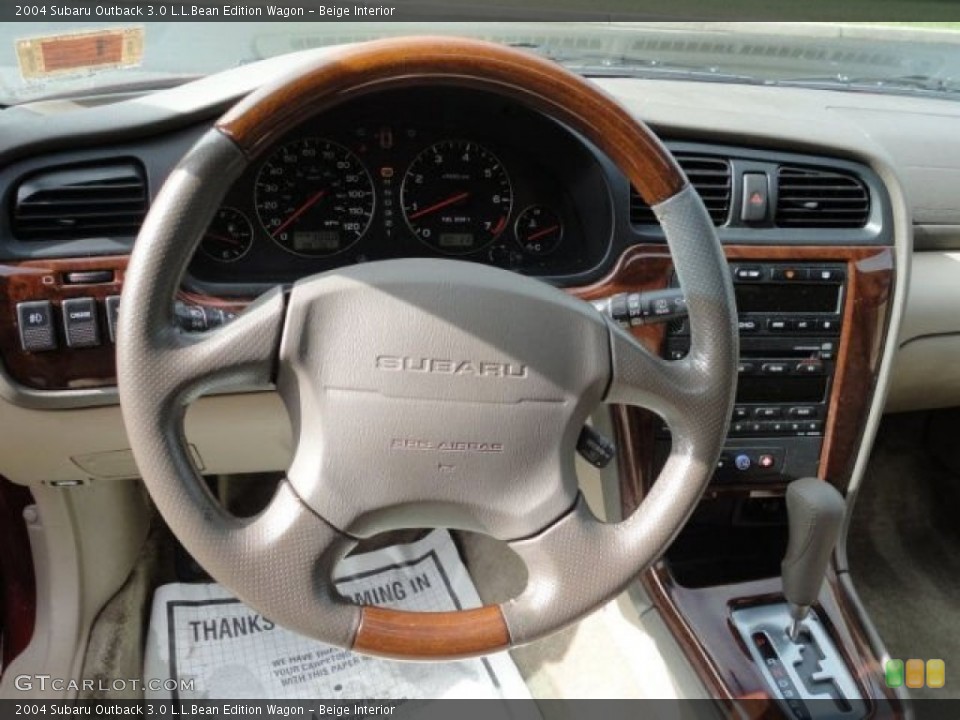 Beige Interior Steering Wheel for the 2004 Subaru Outback 3.0 L.L.Bean Edition Wagon #53985571