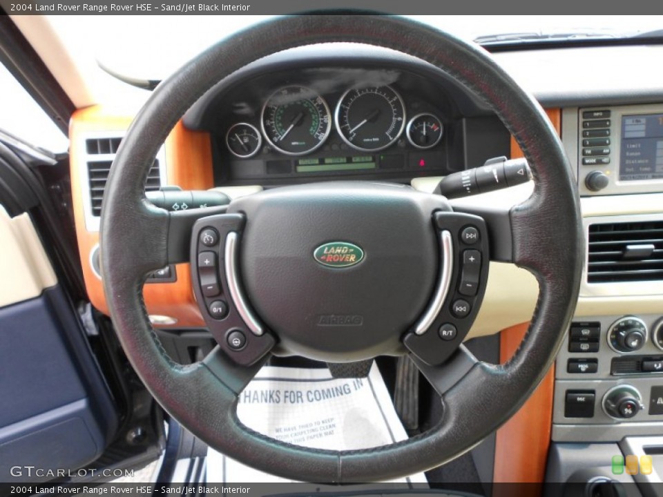 Sand/Jet Black Interior Steering Wheel for the 2004 Land Rover Range Rover HSE #53986560