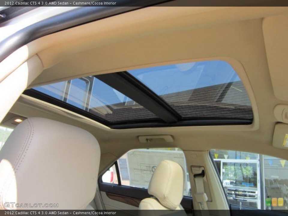 Cashmere/Cocoa Interior Sunroof for the 2012 Cadillac CTS 4 3.0 AWD Sedan #53987014